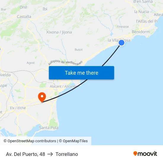 Av. Del Puerto, 48 to Torrellano map