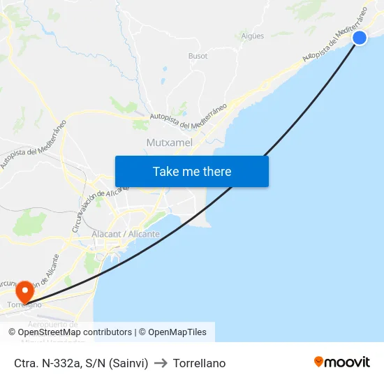 Ctra. N-332a, S/N (Sainvi) to Torrellano map