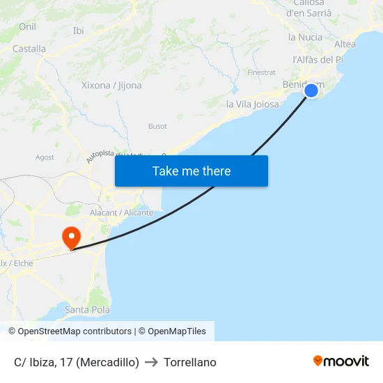 C/ Ibiza, 17 (Mercadillo) to Torrellano map