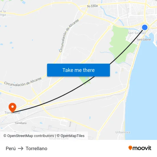Perú to Torrellano map