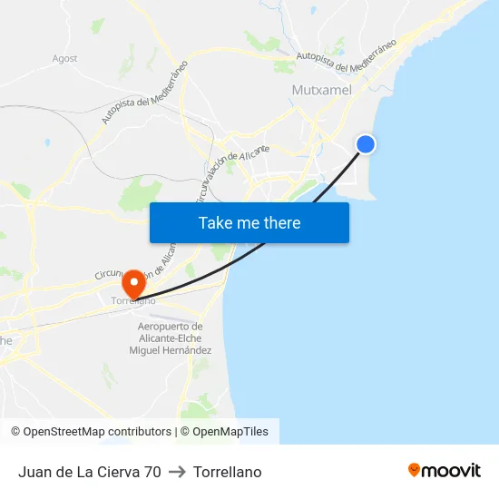 Juan de La Cierva 70 to Torrellano map