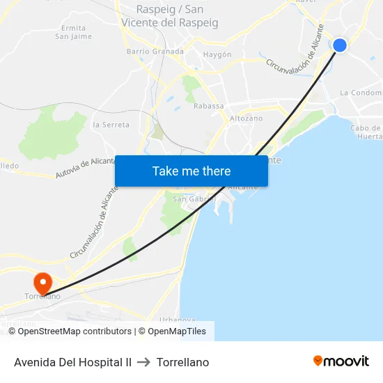 Avenida Del Hospital II to Torrellano map