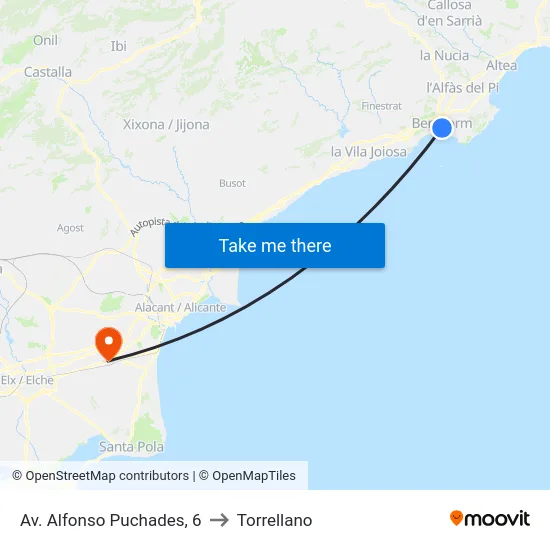 Av. Alfonso Puchades, 6 to Torrellano map