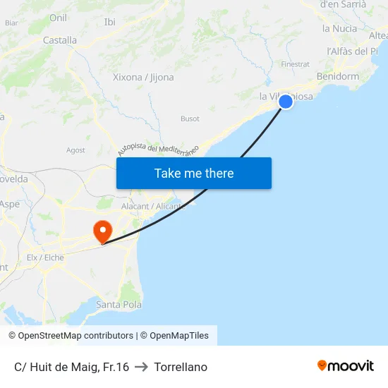C/ Huit de Maig, Fr.16 to Torrellano map