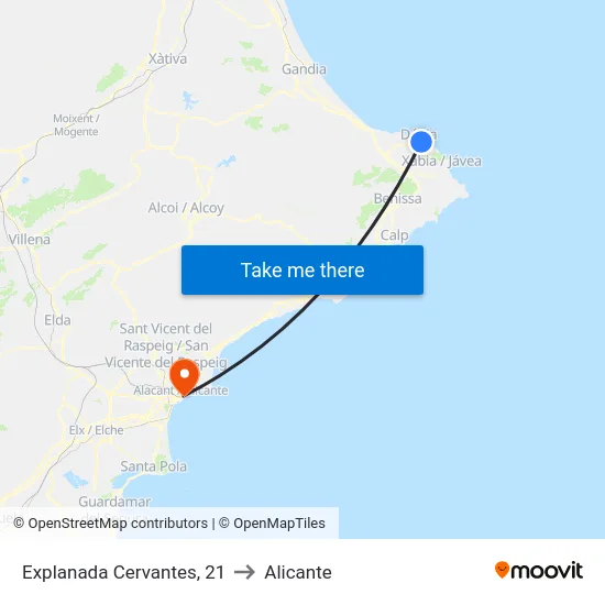 Explanada Cervantes, 21 to Alicante map