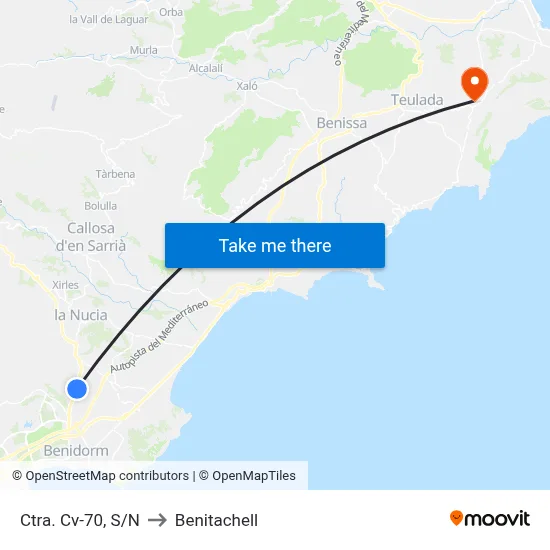 Ctra. Cv-70, S/N to Benitachell map