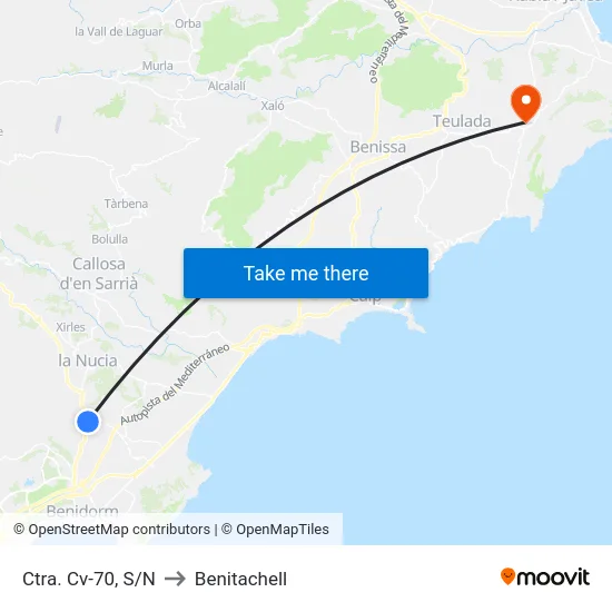 Ctra. Cv-70, S/N to Benitachell map