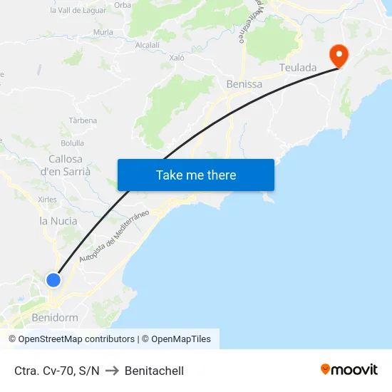 Ctra. Cv-70, S/N to Benitachell map