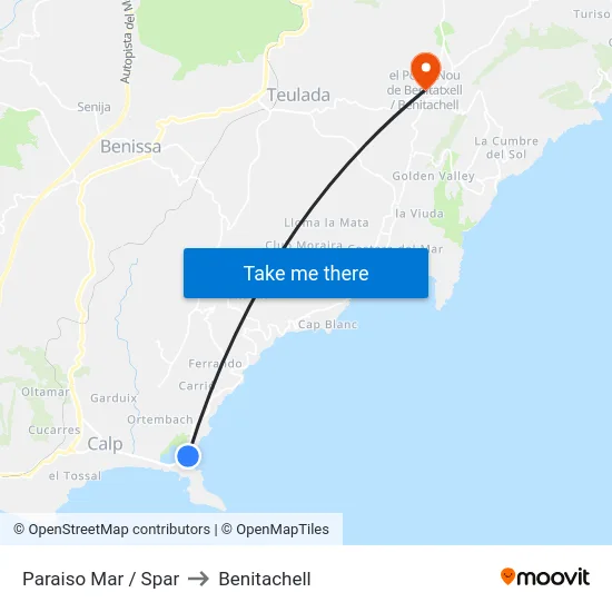 Paraiso Mar / Spar to Benitachell map