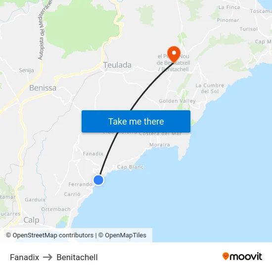 Fanadix to Benitachell map