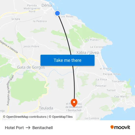 Hotel Port to Benitachell map
