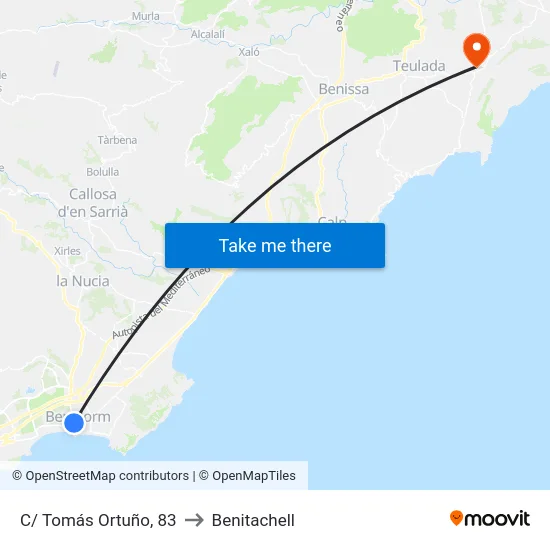 C/ Tomás Ortuño, 83 to Benitachell map