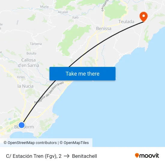 C/ Estación Tren (Fgv), 2 to Benitachell map