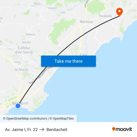 Av. Jaime I, Fr. 22 to Benitachell map