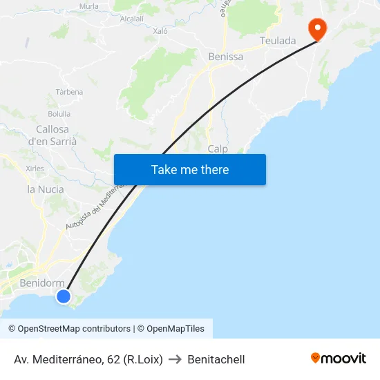 Av. Mediterráneo, 62 (R.Loix) to Benitachell map