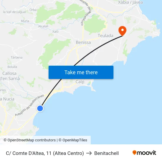 C/ Comte D'Altea, 11 (Altea Centro) to Benitachell map