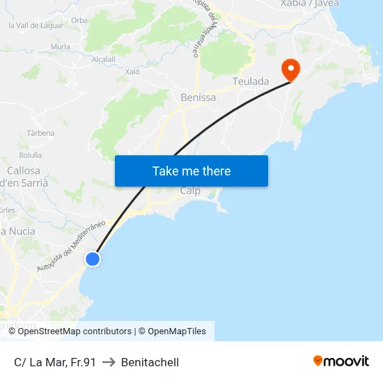 C/ La Mar, Fr.91 to Benitachell map