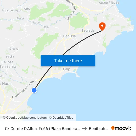 C/ Comte D'Altea, Fr.66 (Plaza Banderas) to Benitachell map