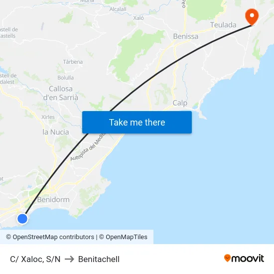 C/ Xaloc, S/N to Benitachell map