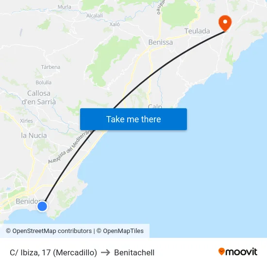 C/ Ibiza, 17 (Mercadillo) to Benitachell map
