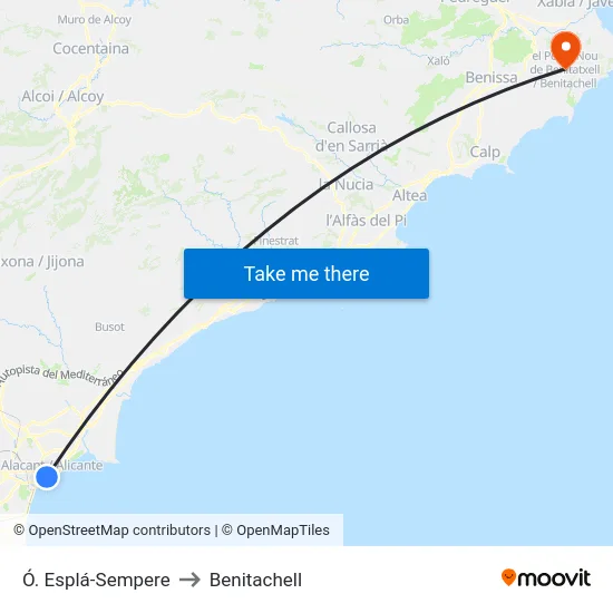 Ó. Esplá-Sempere to Benitachell map