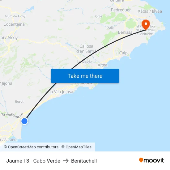 Jaume I 3 - Cabo Verde to Benitachell map