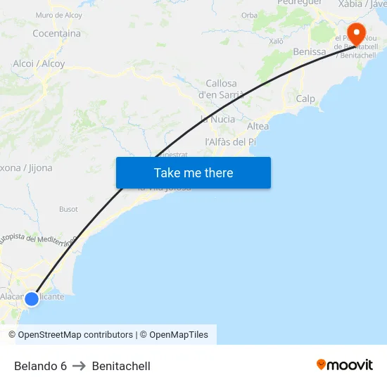 Belando 6 to Benitachell map