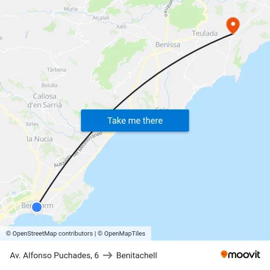 Av. Alfonso Puchades, 6 to Benitachell map