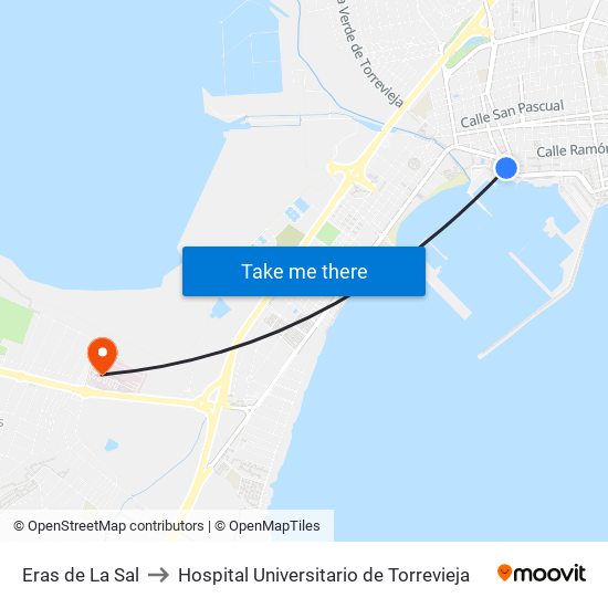 Eras de La Sal to Hospital Universitario de Torrevieja map