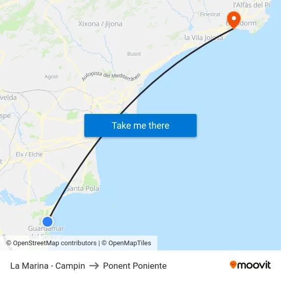 La Marina - Campin to Ponent Poniente map