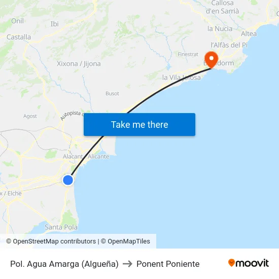 Pol. Agua Amarga (Algueña) to Ponent Poniente map