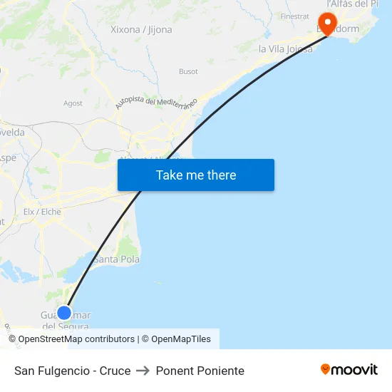 San Fulgencio - Cruce to Ponent Poniente map