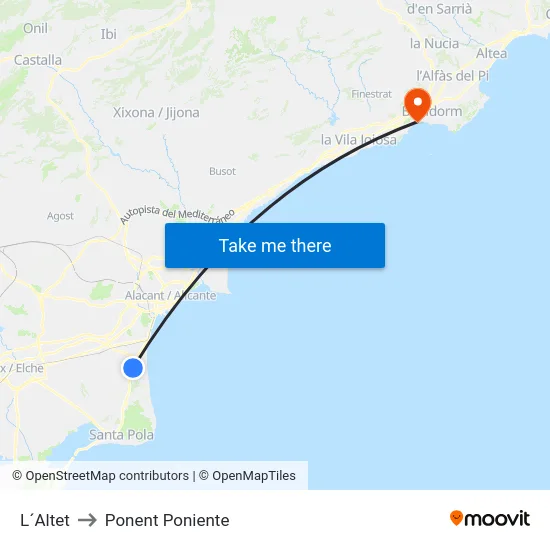 L´Altet to Ponent Poniente map