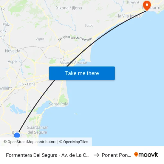 Formentera Del Segura - Av. de La Constitución to Ponent Poniente map