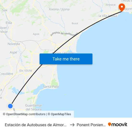 Estación de Autobuses de Almoradí to Ponent Poniente map