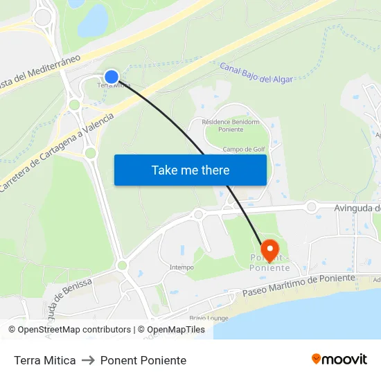 Terra Mitica to Ponent Poniente map