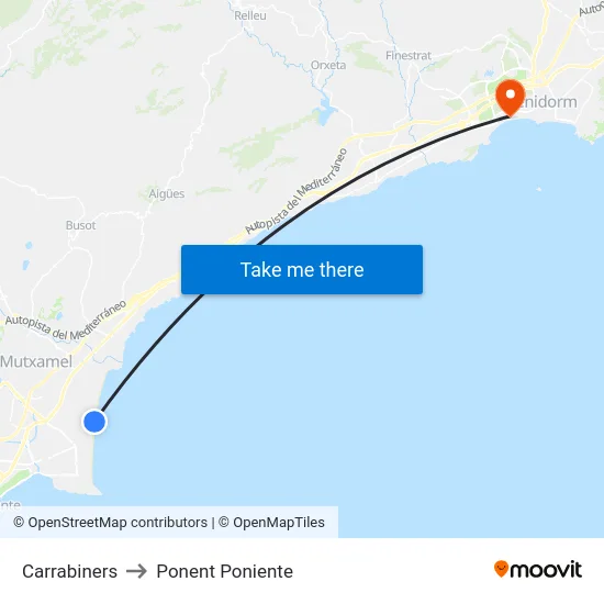 Carrabiners to Ponent Poniente map