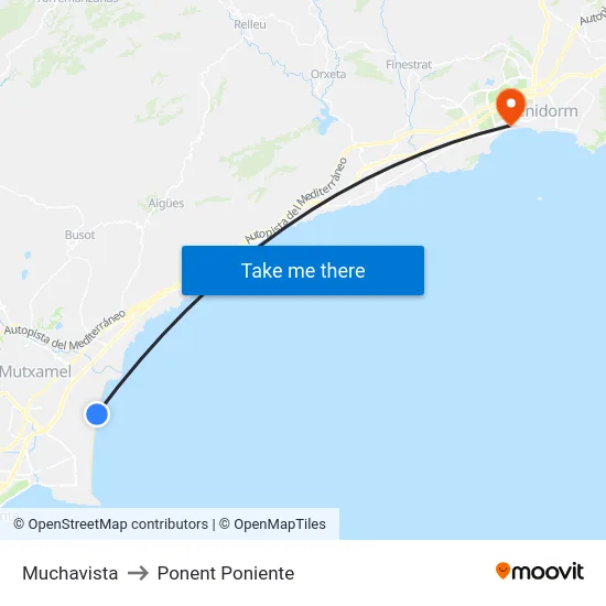 Muchavista to Ponent Poniente map