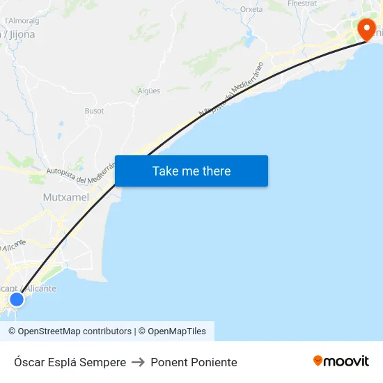 Óscar Esplá Sempere to Ponent Poniente map