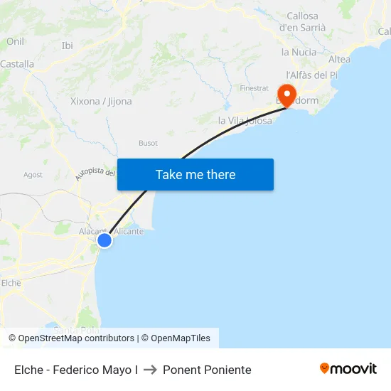 Elche - Federico Mayo I to Ponent Poniente map