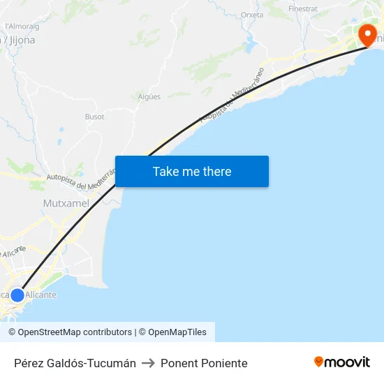 Pérez Galdós-Tucumán to Ponent Poniente map