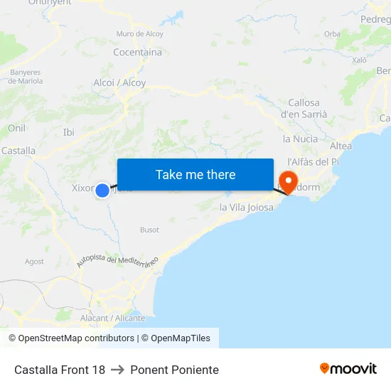 Castalla Front 18 to Ponent Poniente map