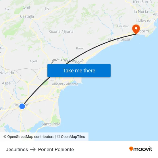 Jesuitines to Ponent Poniente map