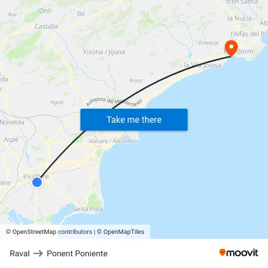Raval to Ponent Poniente map