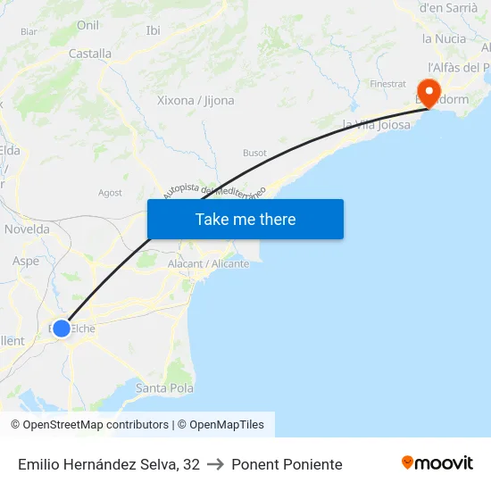 Emilio Hernández Selva, 32 to Ponent Poniente map