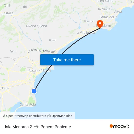 Isla Menorca 2 to Ponent Poniente map