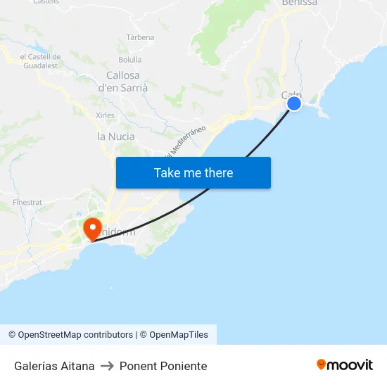 Galerías Aitana to Ponent Poniente map