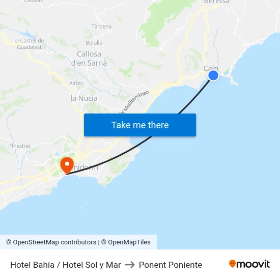 Hotel Bahía / Hotel Sol y Mar to Ponent Poniente map