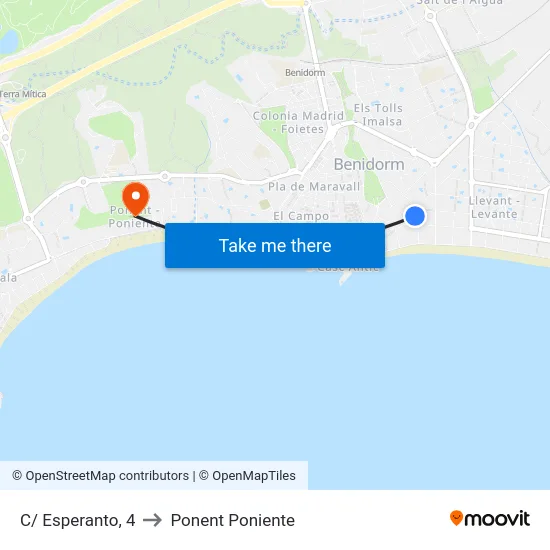 C/ Esperanto, 4 to Ponent Poniente map