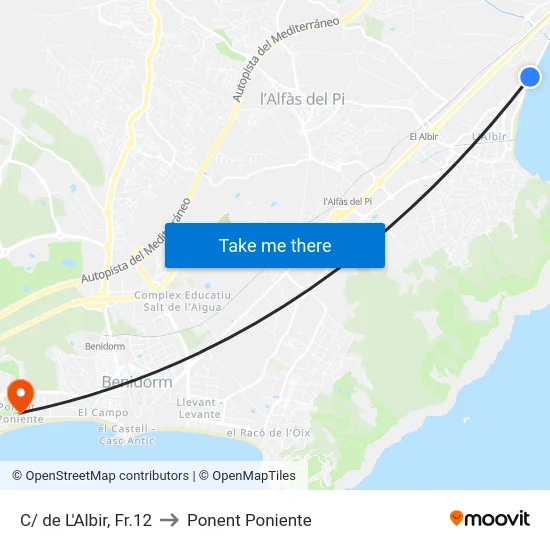 C/ de L'Albir, Fr.12 to Ponent Poniente map